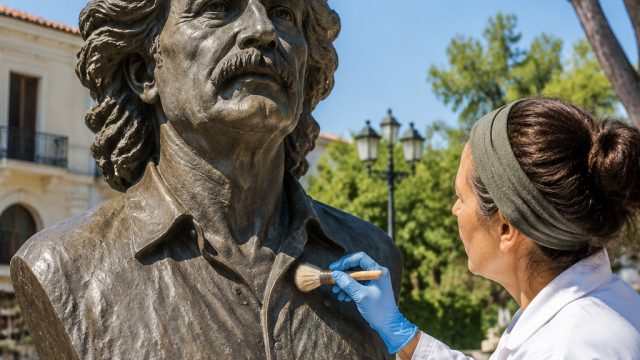 Restoration of Nikos Xylouris Bust Marks Cultural Revival